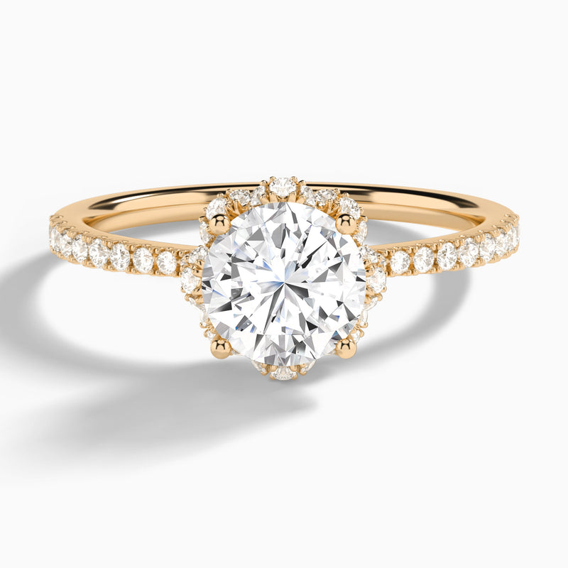 Round Dorothea Lab Grown Diamond Engagement Ring In 14K Rose Gold - Lucenjuri
