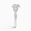 Heart Luxe Victoria Lab Grown Diamond Engagement Ring In Platinum, Side View