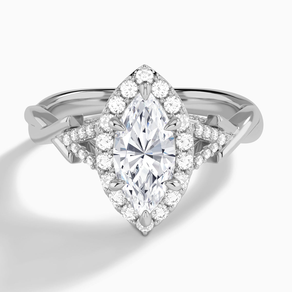 Marquise Luxe Victoria Lab Grown Diamond Engagement Ring In Platinum - Lucenjuri