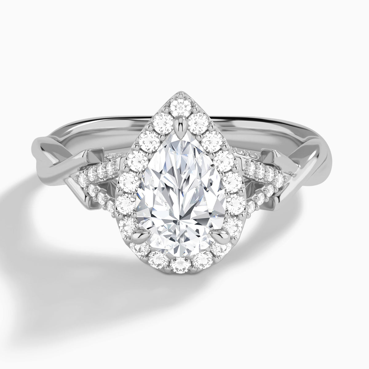 Pear Luxe Victoria Lab Grown Diamond Engagement Ring In Platinum - Lucenjuri
