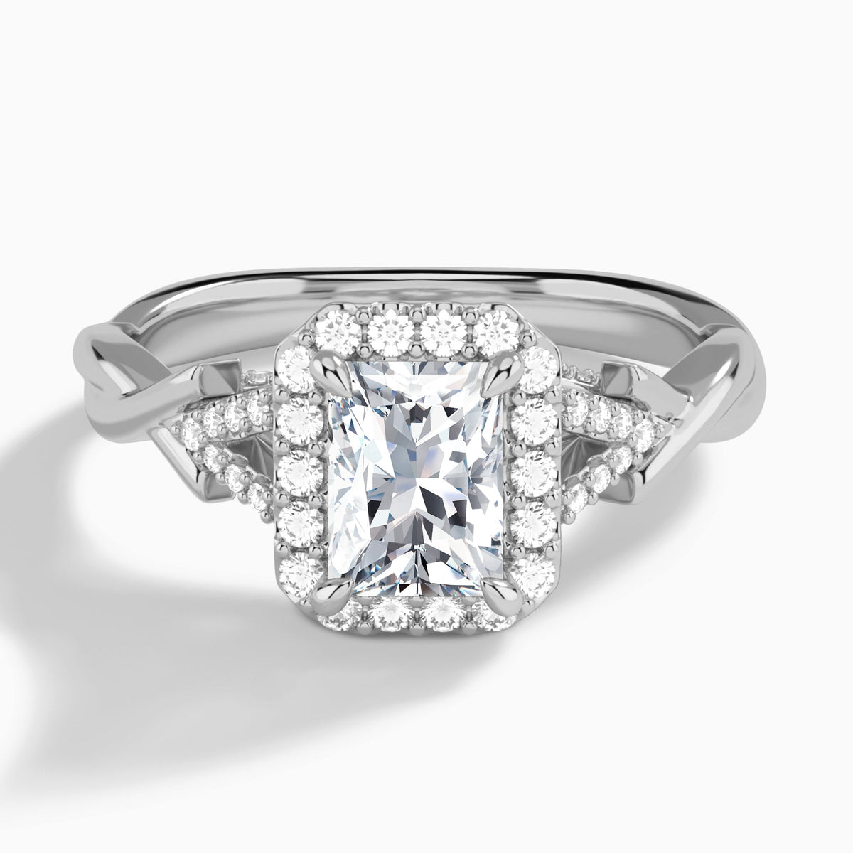 Radiant Luxe Victoria Lab Grown Diamond Engagement Ring In Platinum - Lucenjuri