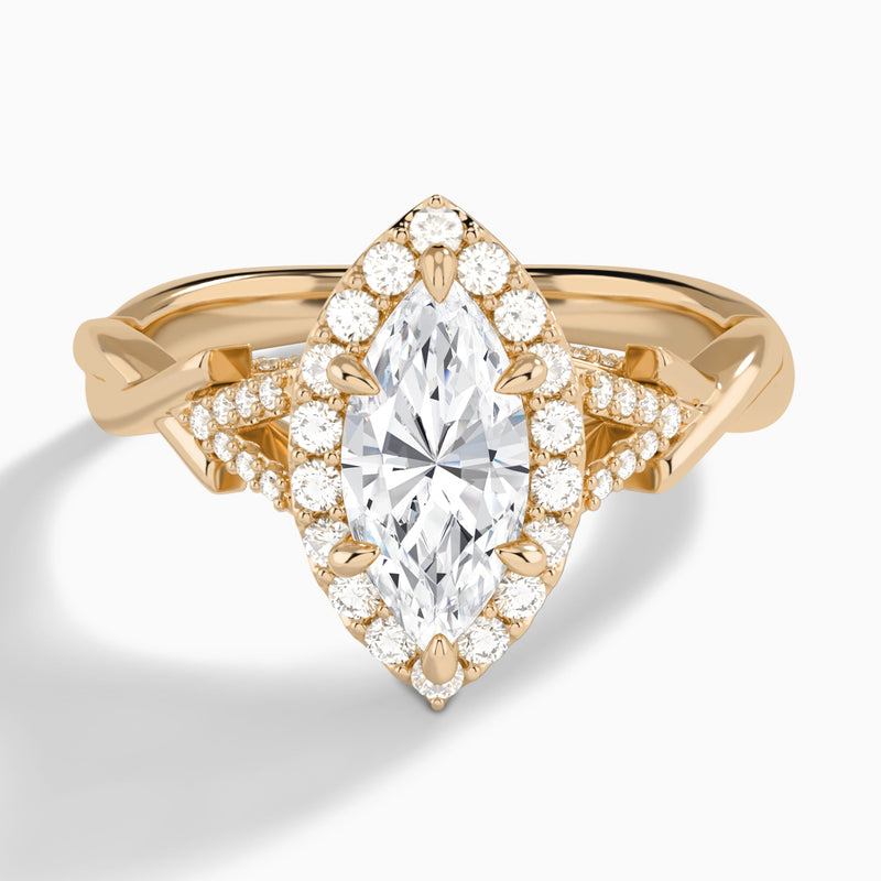 Marquise Luxe Victoria Lab Grown Diamond Engagement Ring In 14K Rose Gold - Lucenjuri