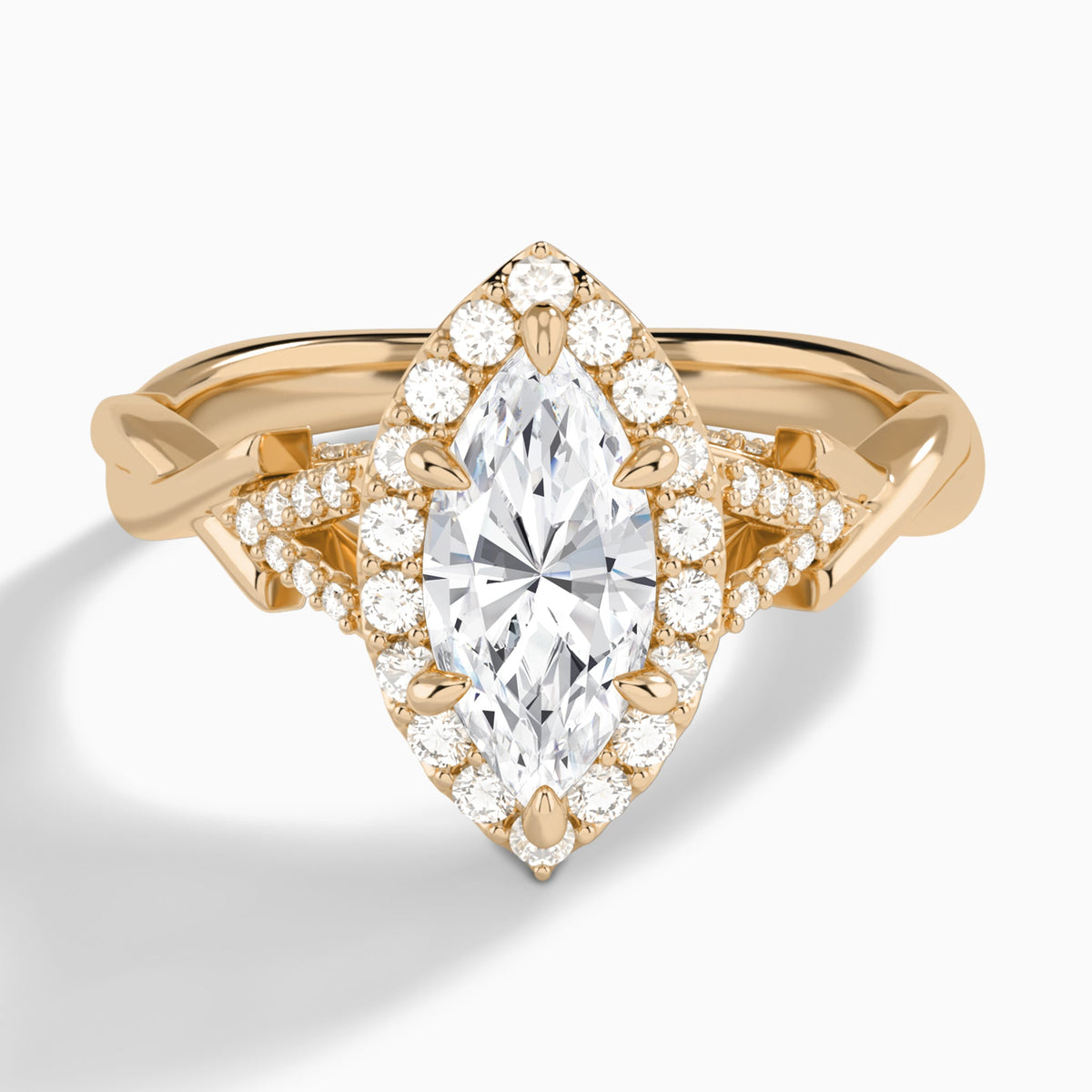 Marquise Luxe Victoria Lab Grown Diamond Engagement Ring In 14K Rose Gold - Lucenjuri