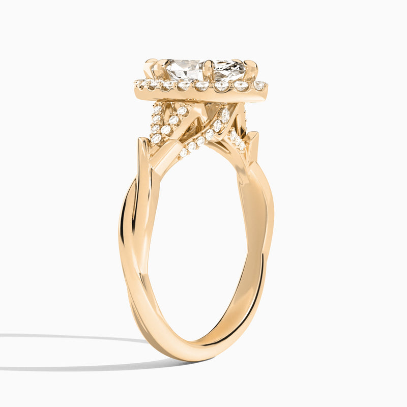 Marquise Luxe Victoria Lab Grown Diamond Engagement Ring In 14K Rose Gold, Angle View