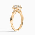 Pear Luxe Victoria Lab Grown Diamond Engagement Ring In 14K Rose Gold, Angle View