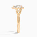 Pear Luxe Victoria Lab Grown Diamond Engagement Ring In 14K Rose Gold, Side View