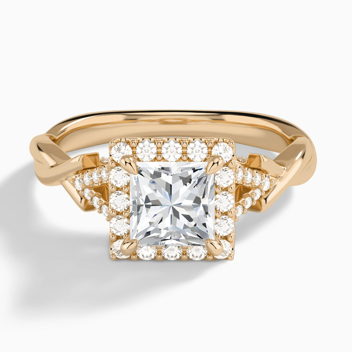Princess Luxe Victoria Lab Grown Diamond Engagement Ring In 14K Rose Gold - Lucenjuri