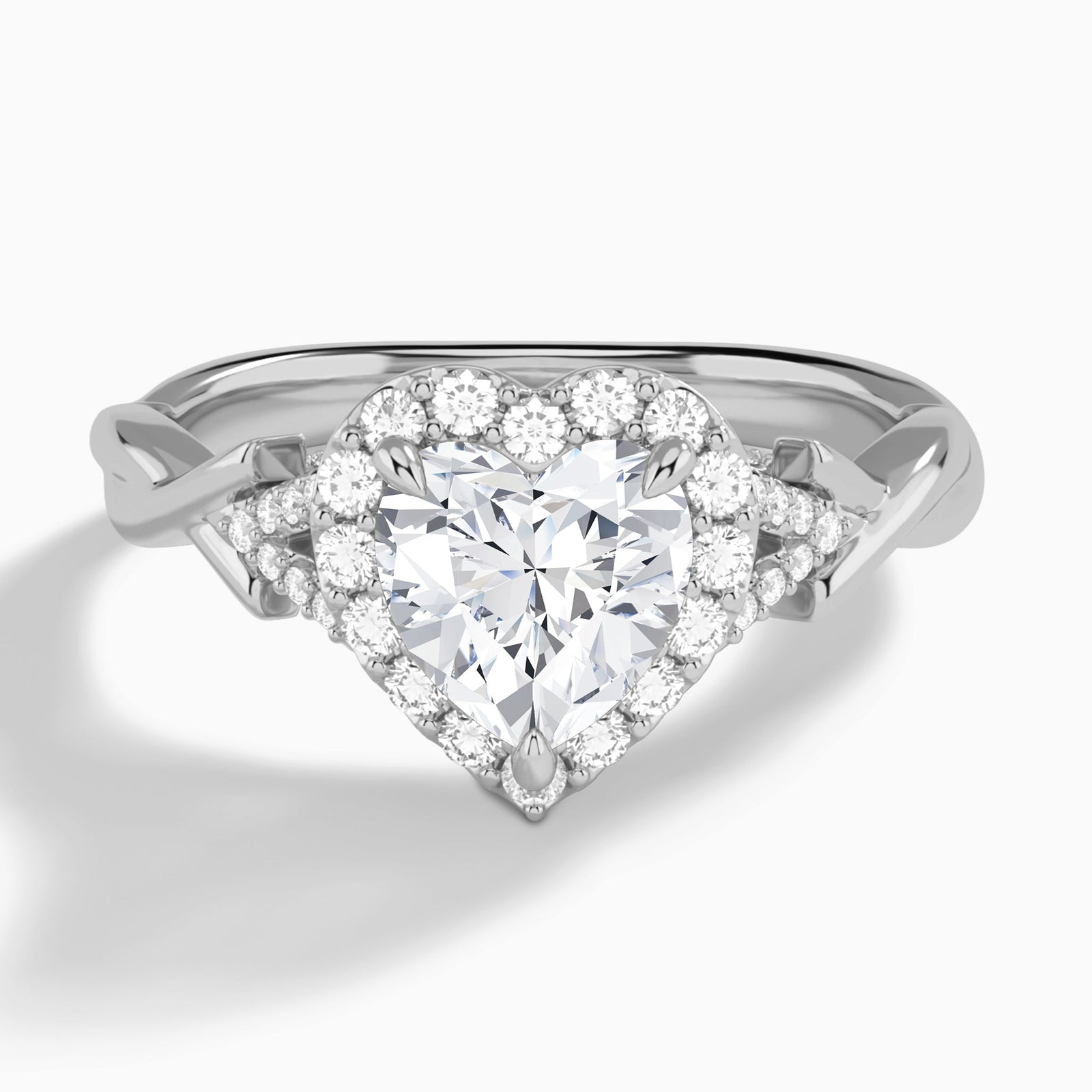 Heart Luxe Victoria Lab Grown Diamond Engagement Ring In 18K White Gold - Lucenjuri