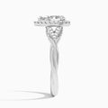Pear Luxe Victoria Lab Grown Diamond Engagement Ring In 18K White Gold, Side View