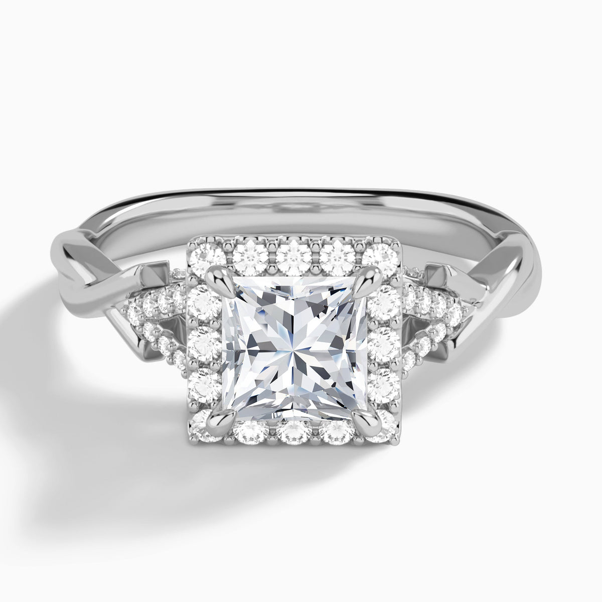 Princess Luxe Victoria Lab Grown Diamond Engagement Ring In 18K White Gold - Lucenjuri