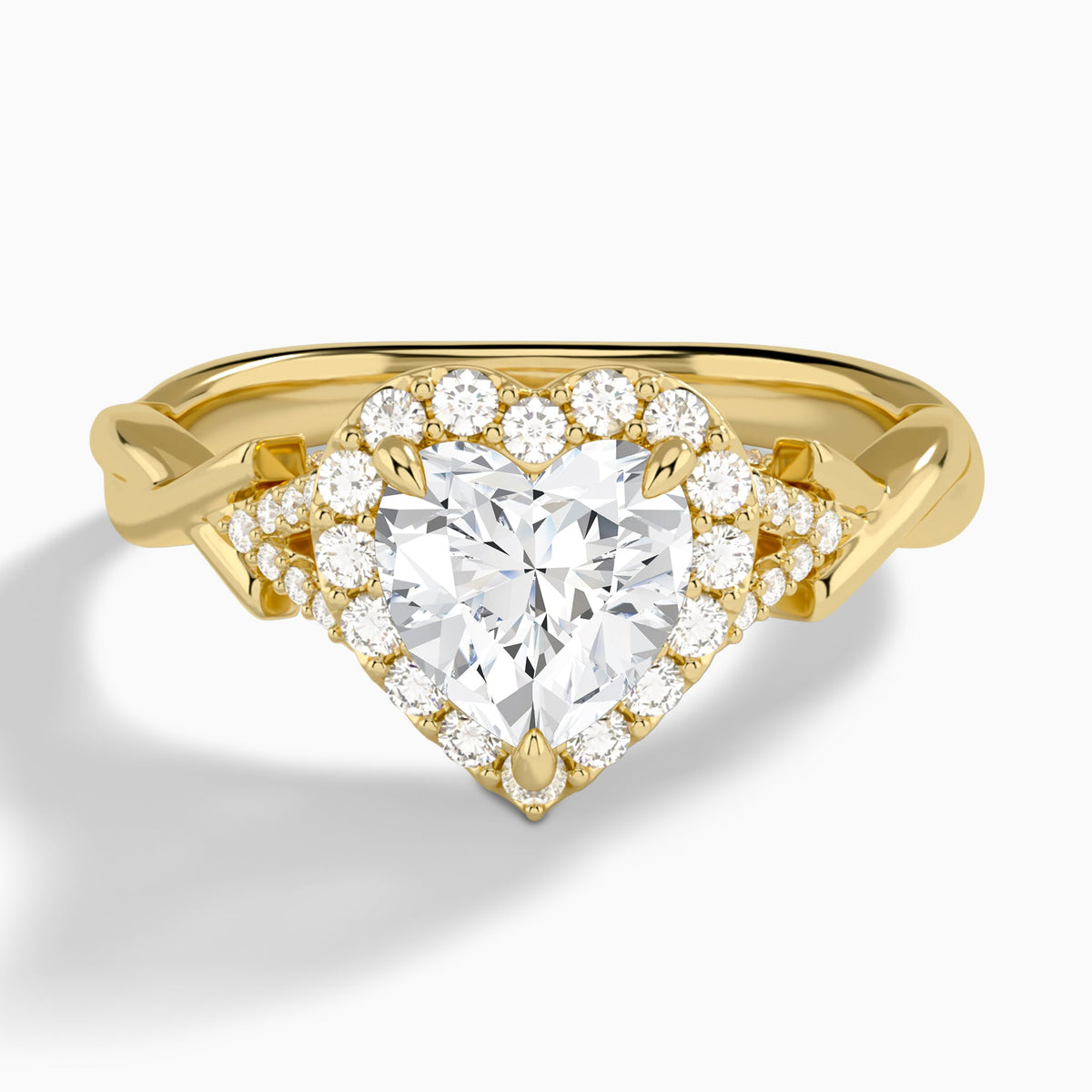 Heart Luxe Victoria Lab Diamond Engagement Ring In 14K Yellow Gold - Lucenjuri