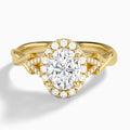 Oval Luxe Victoria Lab Diamond Engagement Ring In 18K Yellow Gold - Lucenjuri