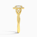 Oval Luxe Victoria Lab Diamond Engagement Ring In 18K Yellow Gold, Side View