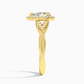 Pear Luxe Victoria Lab Diamond Engagement Ring In 18K Yellow Gold, Side View