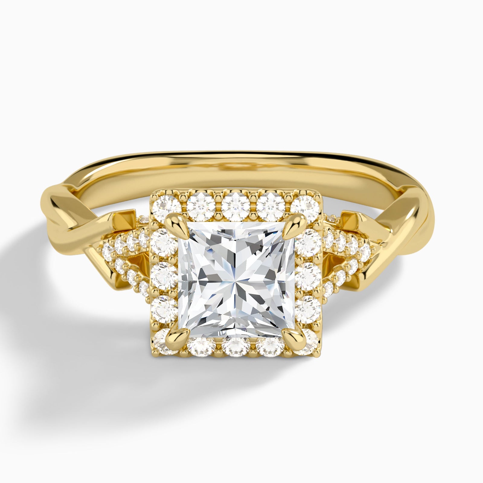 Princess Luxe Victoria Lab Diamond Engagement Ring In 18K Yellow Gold - Lucenjuri