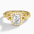Radiant Luxe Victoria Lab Diamond Engagement Ring In 14K Yellow Gold - Lucenjuri