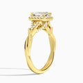 Radiant Luxe Victoria Lab Diamond Engagement Ring In 14K Yellow Gold, Angle View