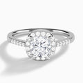 Cushion Sovereign Charm Halo Lab Diamond Engagement Ring In Platinum - Lucenjuri