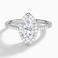 Marquise Sovereign Charm Halo Lab Diamond Engagement Ring In Platinum - Lucenjuri