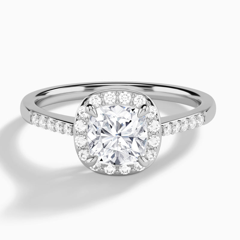 Sovereign Charm Halo Diamond Engagement Ring