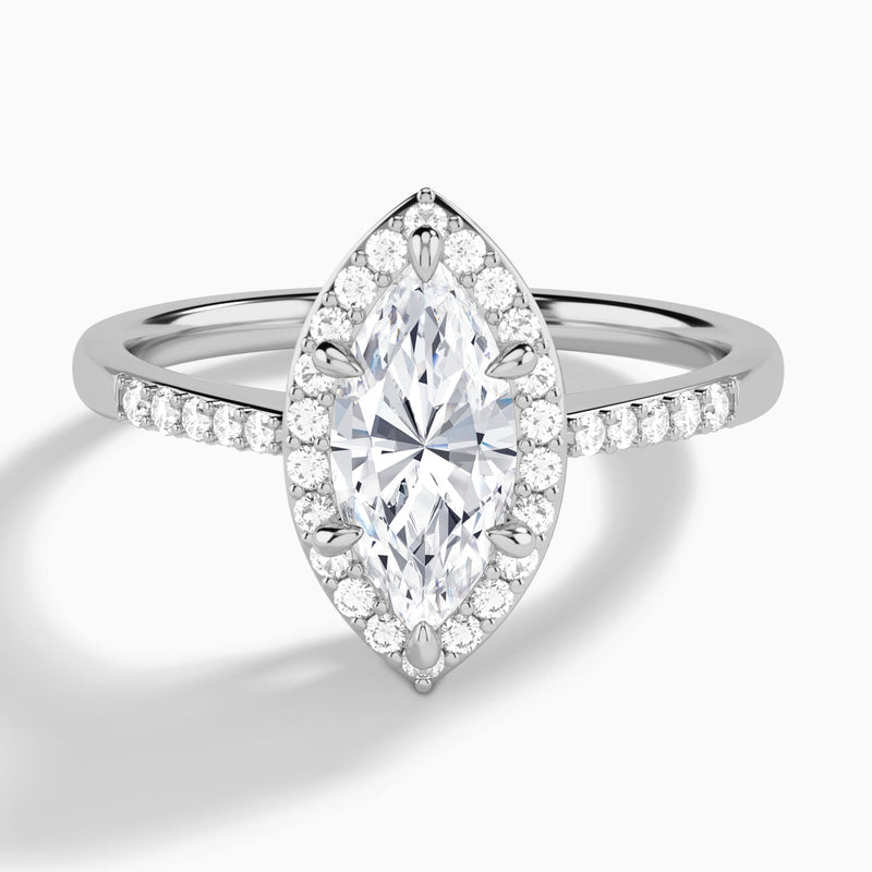Sovereign Charm Halo Diamond Engagement Ring