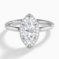 Marquise Amulet Lab Grown Diamond Engagement Ring In Platinum - Lucenjuri