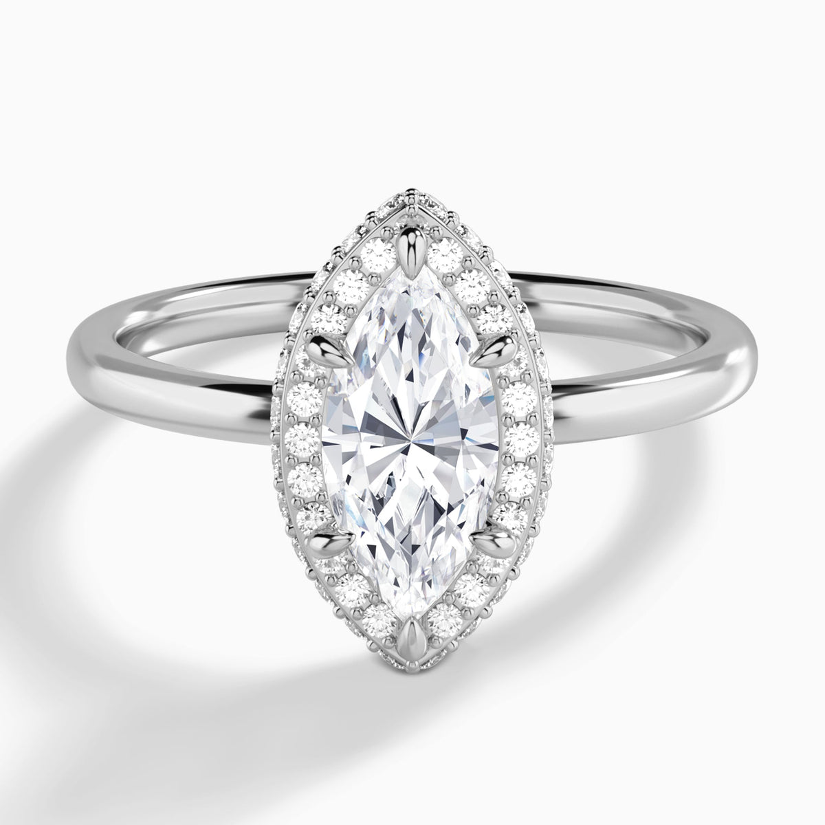 Marquise Amulet Lab Grown Diamond Engagement Ring In Platinum - Lucenjuri