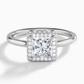 Princess Amulet Lab Grown Diamond Engagement Ring In Platinum - Lucenjuri