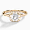 Asscher Amulet Lab Grown Diamond Engagement Ring In 14K Rose Gold - Lucenjuri