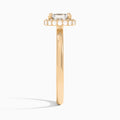 Asscher Amulet Lab Grown Diamond Engagement Ring In 14K Rose Gold, Side View