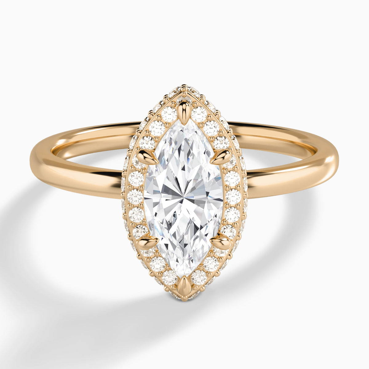 Marquise Amulet Lab Grown Diamond Engagement Ring In 14K Rose Gold - Lucenjuri