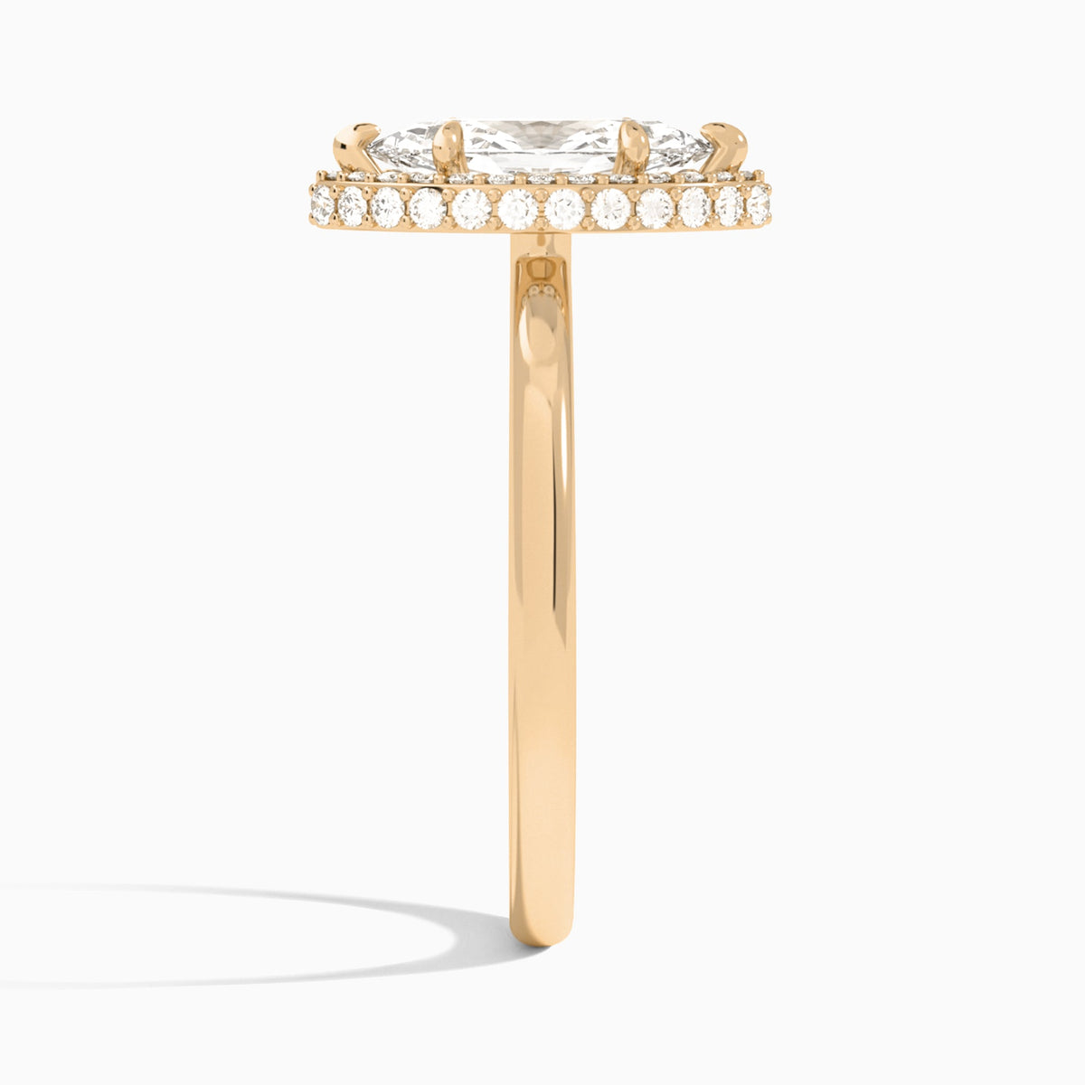 Marquise Amulet Lab Grown Diamond Engagement Ring In 14K Rose Gold, Side View