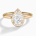 Pear Amulet Lab Grown Diamond Engagement Ring In 14K Rose Gold - Lucenjuri