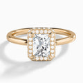 Radiant Amulet Lab Grown Diamond Engagement Ring In 14K Rose Gold - Lucenjuri