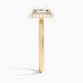 Radiant Amulet Lab Grown Diamond Engagement Ring In 14K Rose Gold, Side View