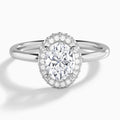 Oval Amulet Lab Grown Diamond Engagement Ring In 14K White Gold - Lucenjuri