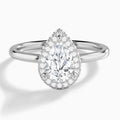 Pear Amulet Lab Grown Diamond Engagement Ring In 18K White Gold - Lucenjuri