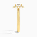 Cushion Amulet Lab Grown Diamond Engagement Ring In 14K Yellow Gold, Side View