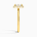 Emerald Amulet Lab Grown Diamond Engagement Ring In 14K Yellow Gold, Side View