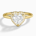 Heart Amulet Lab Grown Diamond Engagement Ring In 18K Yellow Gold - Lucenjuri