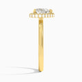 Heart Amulet Lab Grown Diamond Engagement Ring In 18K Yellow Gold, Side View