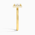 Princess Amulet Lab Grown Diamond Engagement Ring In 14K Yellow Gold, Side View