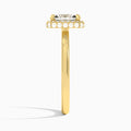 Radiant Amulet Lab Grown Diamond Engagement Ring In 14K Yellow Gold, Side View