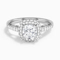 Cushion Luxe Regal Halo Lab Grown Diamond Engagement Ring In Platinum - Lucenjuri