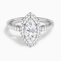 Marquise Luxe Regal Halo Lab Grown Diamond Engagement Ring In Platinum - Lucenjuri