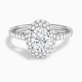 Oval Luxe Regal Halo Lab Grown Diamond Engagement Ring In Platinum - Lucenjuri