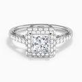 Princess Luxe Regal Halo Lab Grown Diamond Engagement Ring In Platinum - Lucenjuri