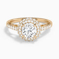Round Luxe Regal Halo Lab Diamond Engagement Ring In 14K Rose Gold - Lucenjuri