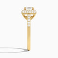 Cushion Luxe Regal Halo Lab Diamond Engagement Ring In 18K Yellow Gold, Side View