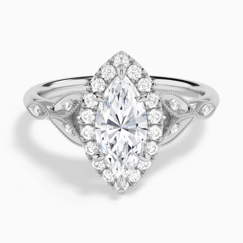 Hyacinth Halo Diamond Engagement Ring